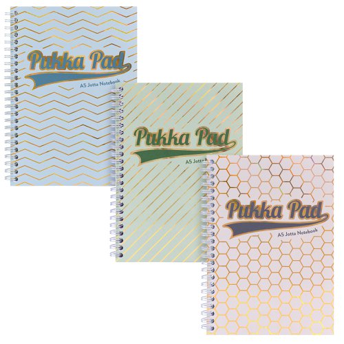 Pukka Pad Haze Jotta Notepad A4+, A5 Wirebound 200 Pages 80GSM Ruled Sheets (3) Assorted