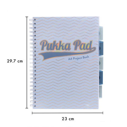 Pukka Pad Haze Project Book A4, A5 Wirebound 200 Pages 80GSM Ruled Sheets with Repositionable Dividers (3) Assorted