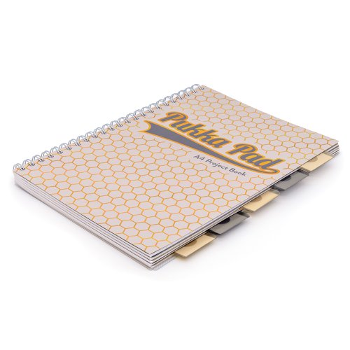 Pukka Pad Haze Project Book A4, A5 Wirebound 200 Pages 80GSM Ruled Sheets with Repositionable Dividers (3) Assorted
