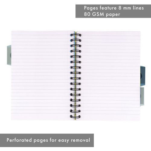 Pukka Pad Haze Project Book A4, A5 Wirebound 200 Pages 80GSM Ruled Sheets with Repositionable Dividers (3) Assorted