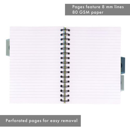 Pukka Pad Haze Project Book A4, A5 Wirebound 200 Pages 80GSM Ruled Sheets with Repositionable Dividers (3) Assorted