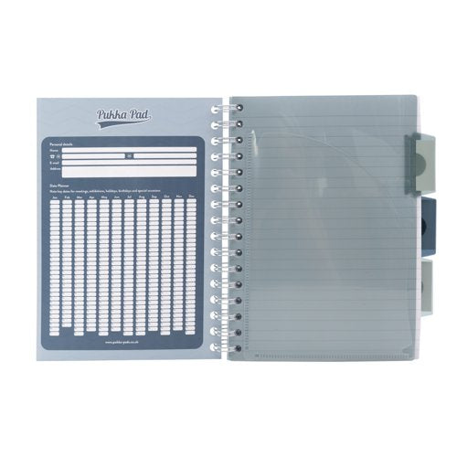 Pukka Pad Haze Project Book A4, A5 Wirebound 200 Pages 80GSM Ruled Sheets with Repositionable Dividers (3) Assorted