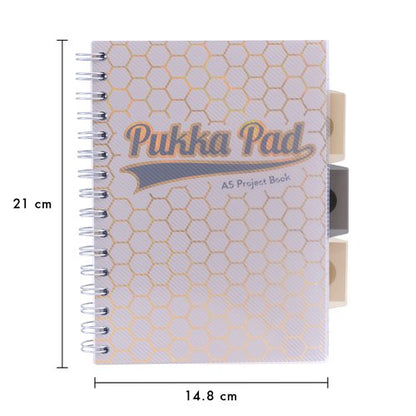 Pukka Pad Haze Project Book A4, A5 Wirebound 200 Pages 80GSM Ruled Sheets with Repositionable Dividers (3) Assorted