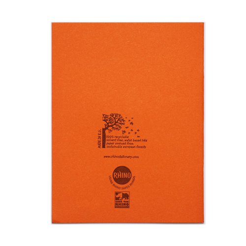 RHINO 9 x 7 Exercise Book 80 Page, Orange, F8M/B (Pack of 10, 100)