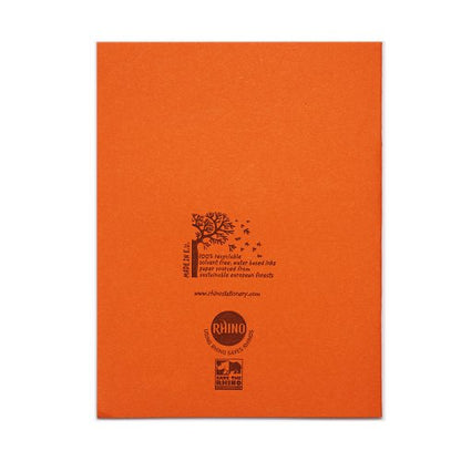 RHINO 9 x 7 Exercise Book 80 Page, Orange, F8M/B (Pack of 10, 100)