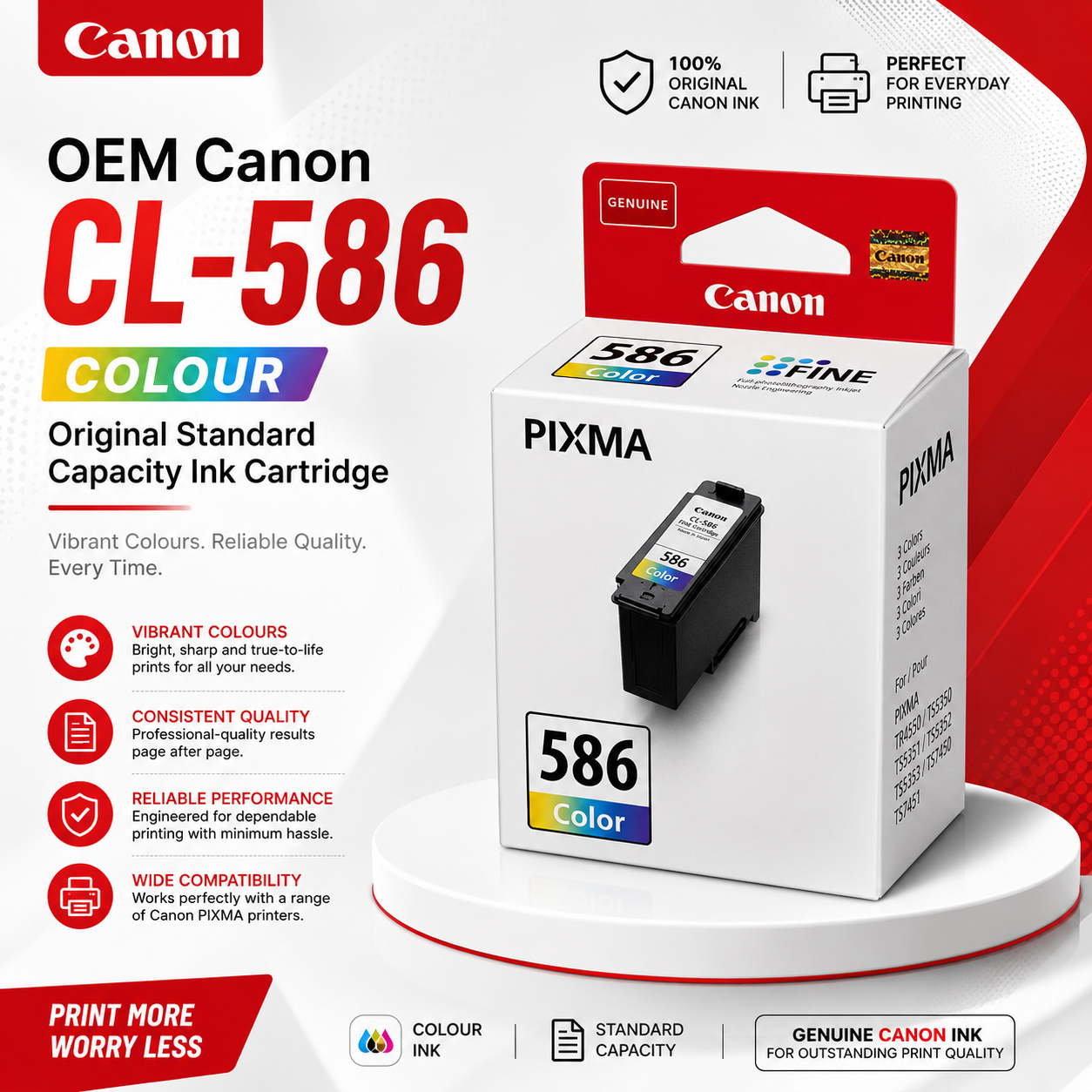 OEM Canon CL-586 Colour Original Standard Capacity Ink Cartridge