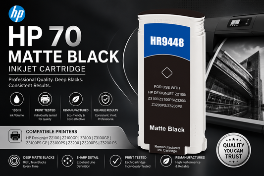 Remanufactured HP 70 Matte Black C9448A Inkjet