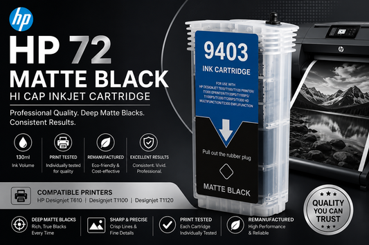 Remanufactured HP 72 Matte Black Hi Cap C9403A Inkjet