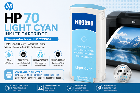 Remanufactured HP 70 Light Cyan C9390A Inkjet
