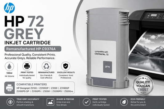 Remanufactured HP 72 Grey Hi Cap C9374A Inkjet