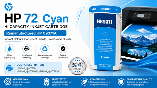 Remanufactured HP 72 Cyan Hi Cap C9371A Inkjet