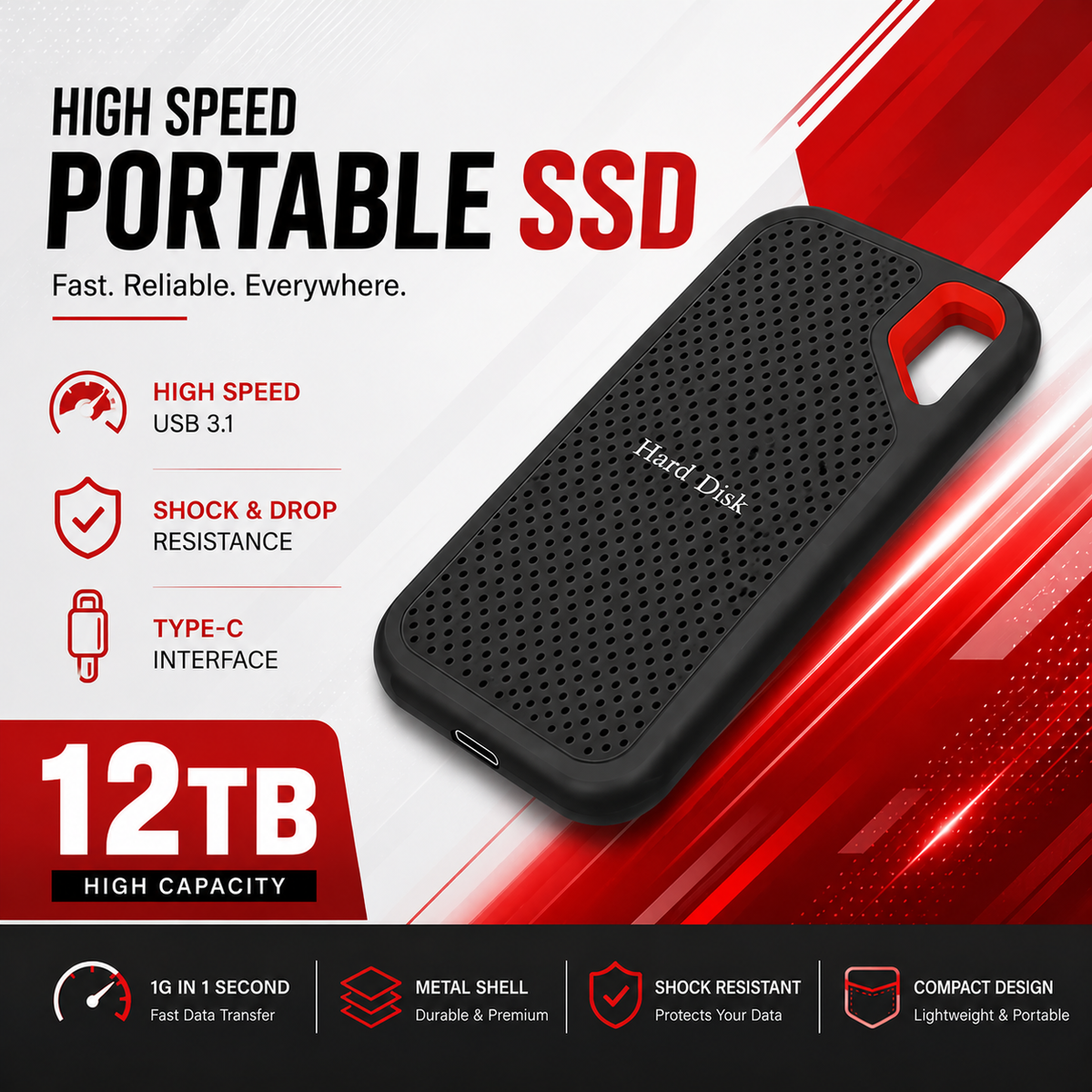 Mobile Portable SSD – 8TB, 12TB & 20TB | High-Speed USB-C External Solid State Drive (7 Day Delivery UK)
