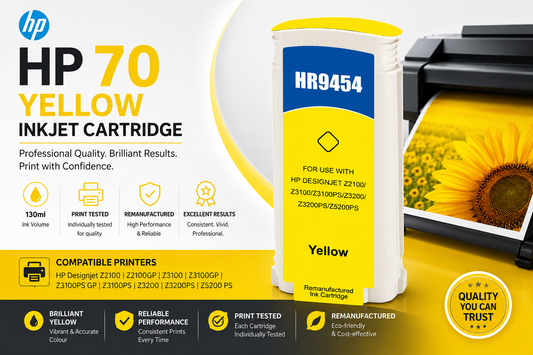 Remanufactured HP 70 Yellow C9454A Inkjet
