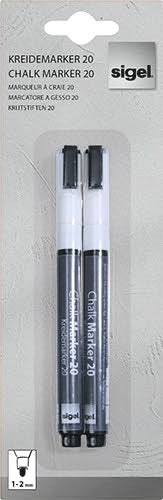 Liquid Chalk Water-Based Marker White Easy Wipe 1-2mm Bullet Tip - Pack of 2 - BA178