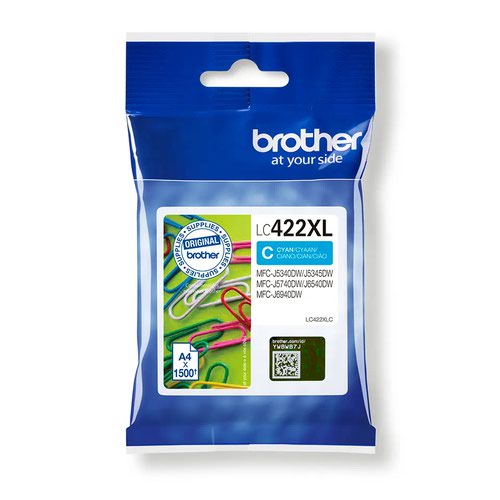 OEM Brother LC421XLC, LC422XLC, LC427XLC, LC426XLC High Capacity Cyan Ink Cartridge