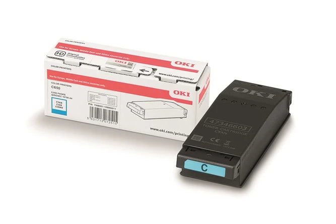 OEM OKI C650 Cyan 6000 Pages Original Toner 09006127