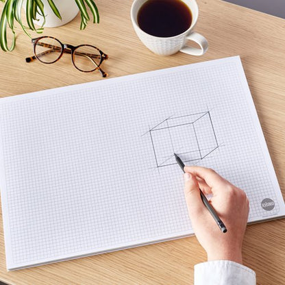 RHINO Desk Pad; 5mm Squared; A3; 90gsm FSC Paper; 50 Sheets - Pack of 10