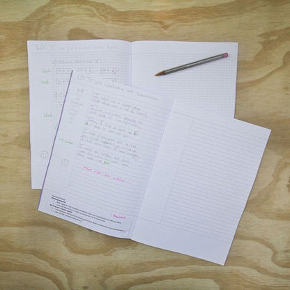 RHINO A4 Cornell Exercise Book 80 Page Purple 8mm Ruled (Pack of 10, 50)