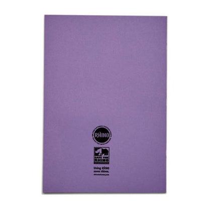 RHINO A4 Cornell Exercise Book 80 Page Purple 8mm Ruled (Pack of 10, 50)