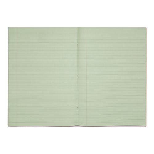 RHINO A4 Special Exercise Book 48 Page, Red with Tinted Blue, Green Paper, F8M (Pack of 10)