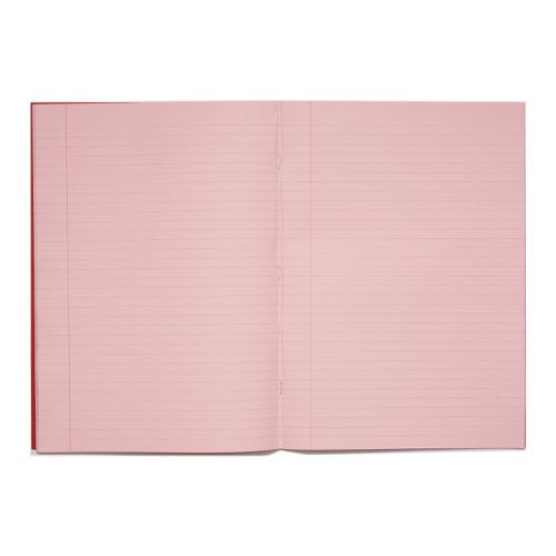 RHINO A4 Special Exercise Book 48 Page, Yellow, Red with Tinted Pink Paper, F8M (Pack of 10)