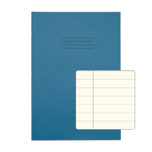 RHINO A4 Special Exercise Book 48 Page, Light Blue with Tinted Cream Paper, F12M (Pack of 10, S10 (Pack of 50)