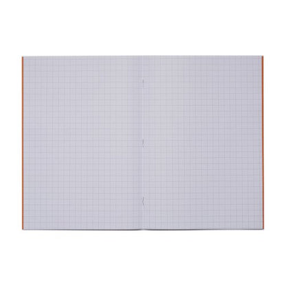 RHINO A4 Exercise Book 64 Pages / 32 Leaf Purple 7mm, Orange 7mm, Orange 10mm Squared (Pack of 50)