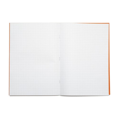 RHINO A4 Exercise Book 64 Pages / 32 Leaf Purple 7mm, Orange 7mm, Orange 10mm Squared (Pack of 50)