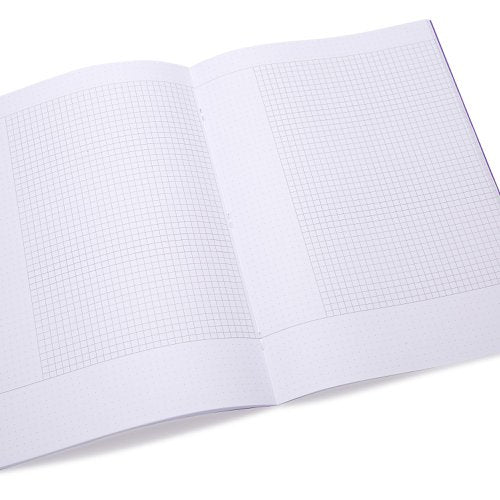 RHINO A4 Cornell Exercise Book 80 Page Purple 5mm Squared (Pack of 10, 50)