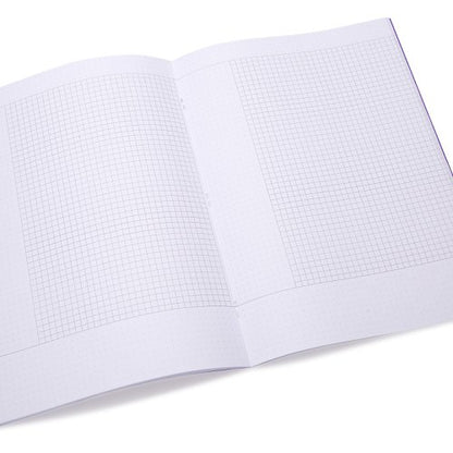 RHINO A4 Cornell Exercise Book 80 Page Purple 5mm Squared (Pack of 10, 50)