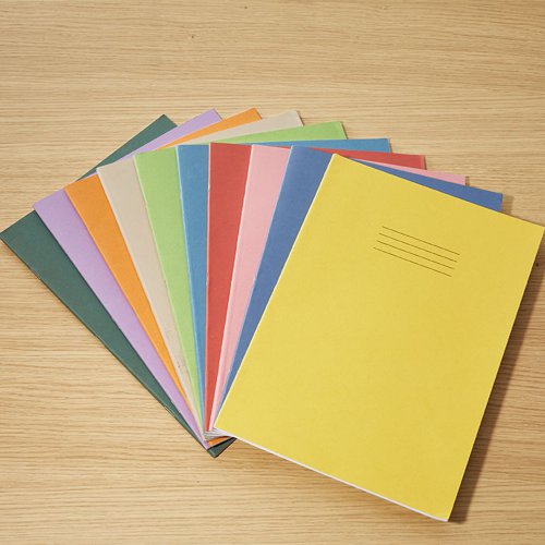 RHINO A4 Special Exercise Book 48 Page, Red with Tinted Cream Paper, F12M (Pack of 10)