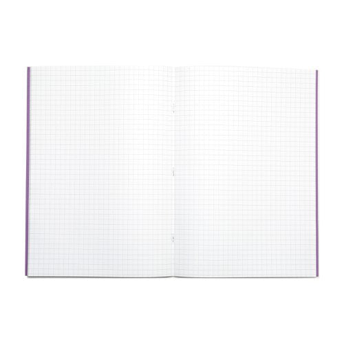 RHINO A4 Exercise Book 64 Pages / 32 Leaf Purple 7mm, Orange 7mm, Orange 10mm Squared (Pack of 50)
