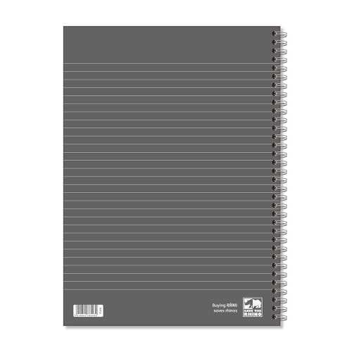 RHINO A4, A5 Hardback Notebook Wirebound 160 Pages 8mm Lined - Pack of 3