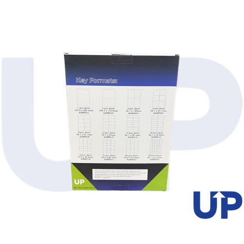UP A4 Multipurpose Labels 6 Per Sheet 99.1 x 93.1mm (White) Pk of 100