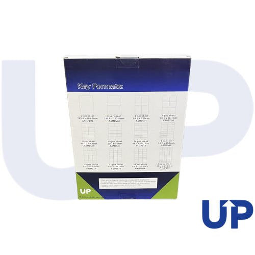 UP A4 Multipurpose Labels 24 Per Sheet 63.5 x 33.9mm (White) Pk of 100