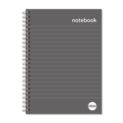 RHINO A4, A5 Hardback Notebook Wirebound 160 Pages 8mm Lined - Pack of 3
