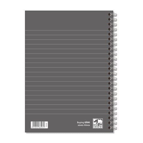 RHINO A4, A5 Hardback Notebook Wirebound 160 Pages 8mm Lined - Pack of 3