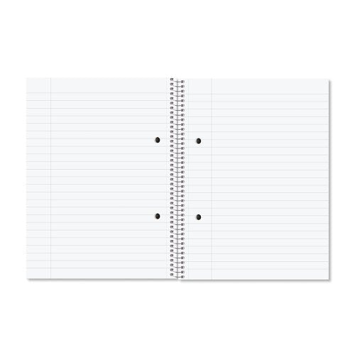 RHINO A5+ Spiral Notebook 160 Pages 8mm Lined with Margin - Pack of 5