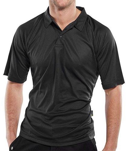 Beeswift B-Cool Wicking Polo Shirt Black, Grey Med