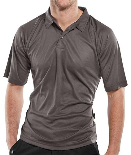 Beeswift B-Cool Wicking Polo Shirt Black, Grey Lge