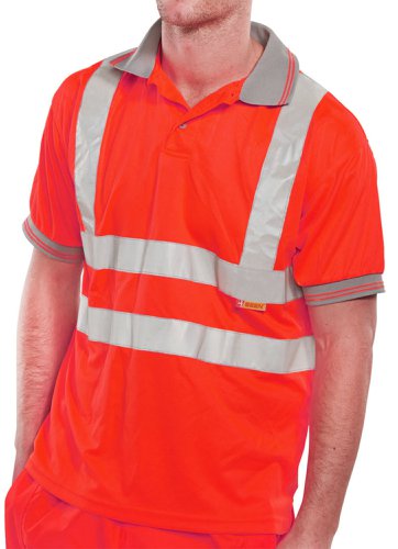 Beeswift Polo Shirt Short Sleeved Orange, Red S