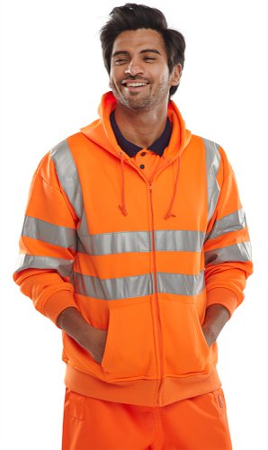 Beeswift Zip-Up Hooded Sweatshirt Orange M, XL, 2XL, 3XL