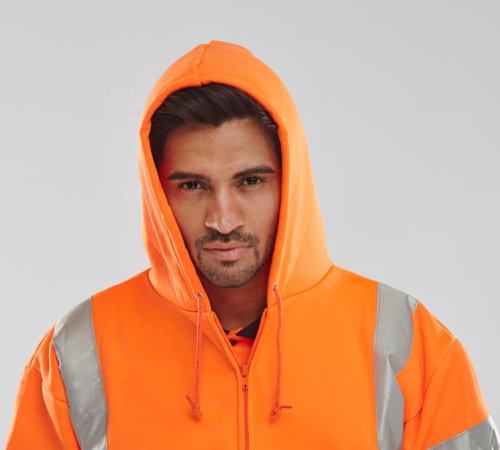 Beeswift Zip-Up Hooded Sweatshirt Orange L