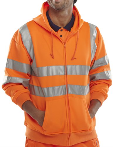 Beeswift Zip-Up Hooded Sweatshirt Orange M, XL, 2XL, 3XL
