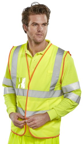 Beeswift B-Safe Pre-Pack Multi-Purpose Vest Saturn Yellow XL, 2XL