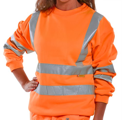 Beeswift Hi-Visibility Sweatshirt Orange 4XL, M, XL, 2XL, 3XL