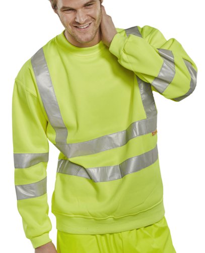Beeswift Hi-Visibility Sweatshirt Saturn Yellow 4XL, 5XL, M, XL, 2XL, 3XL