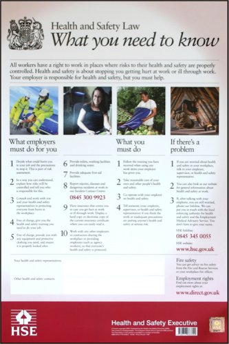 Beeswift B-Safe Health and Safety Law Poster PVC