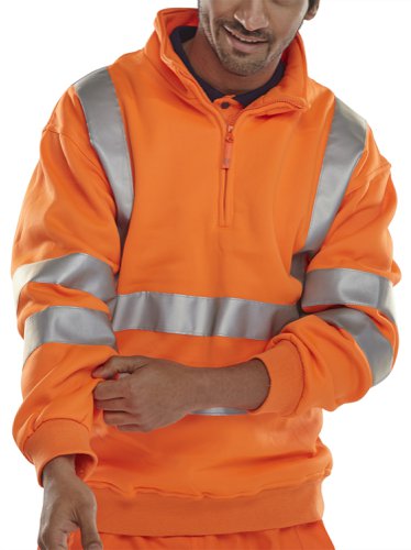 Beeswift Quarter Zipped Sweatshirt Orange M, XL, 2XL, 3XL