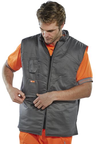 Beeswift Reversible Bodywarmer Orange / Grey L